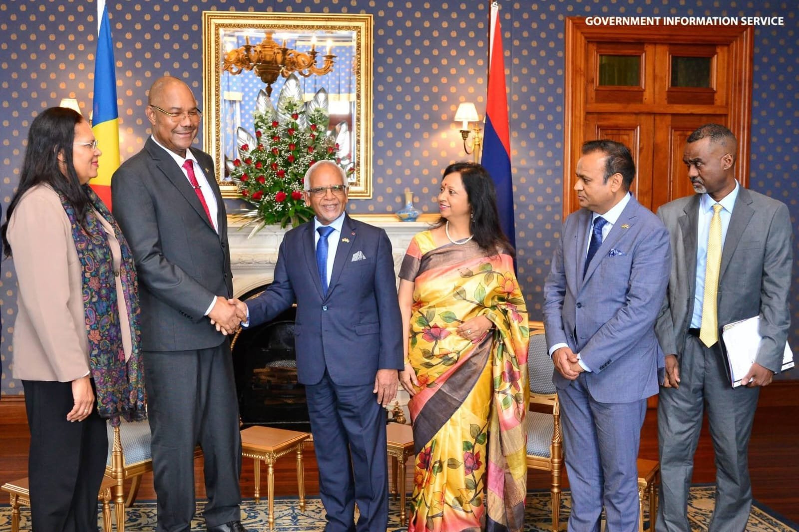 Seychelles President Dr Patrick Herminie Pays Courtesy Call on President Dharambeer Gokhool