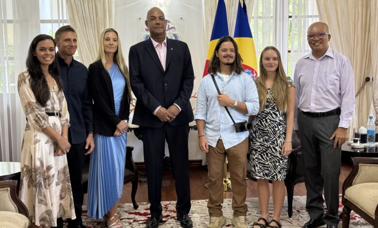 Ocean Ramsey Pays Courtesy Call on President Dr Patrick Herminie, Praises Seychelles’ Marine Conservation Leadership