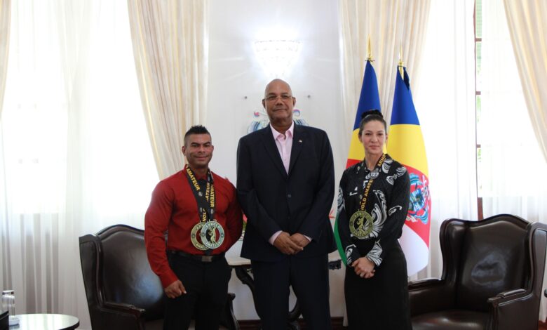 President meets Seychelles’ Arnold Classic champions, Signals Sport as a Pillar of Youth Empowerment and National Development