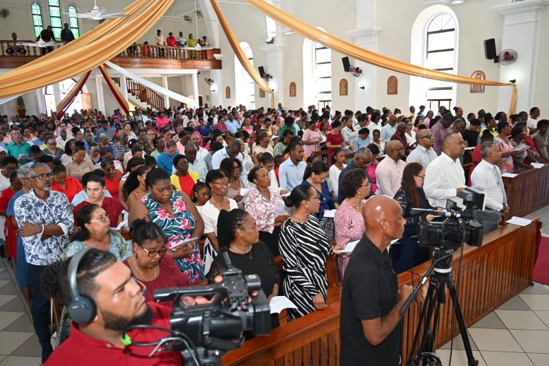 Praslin Firefighters Hold Special Labour Day Mass at Saint Joseph Church