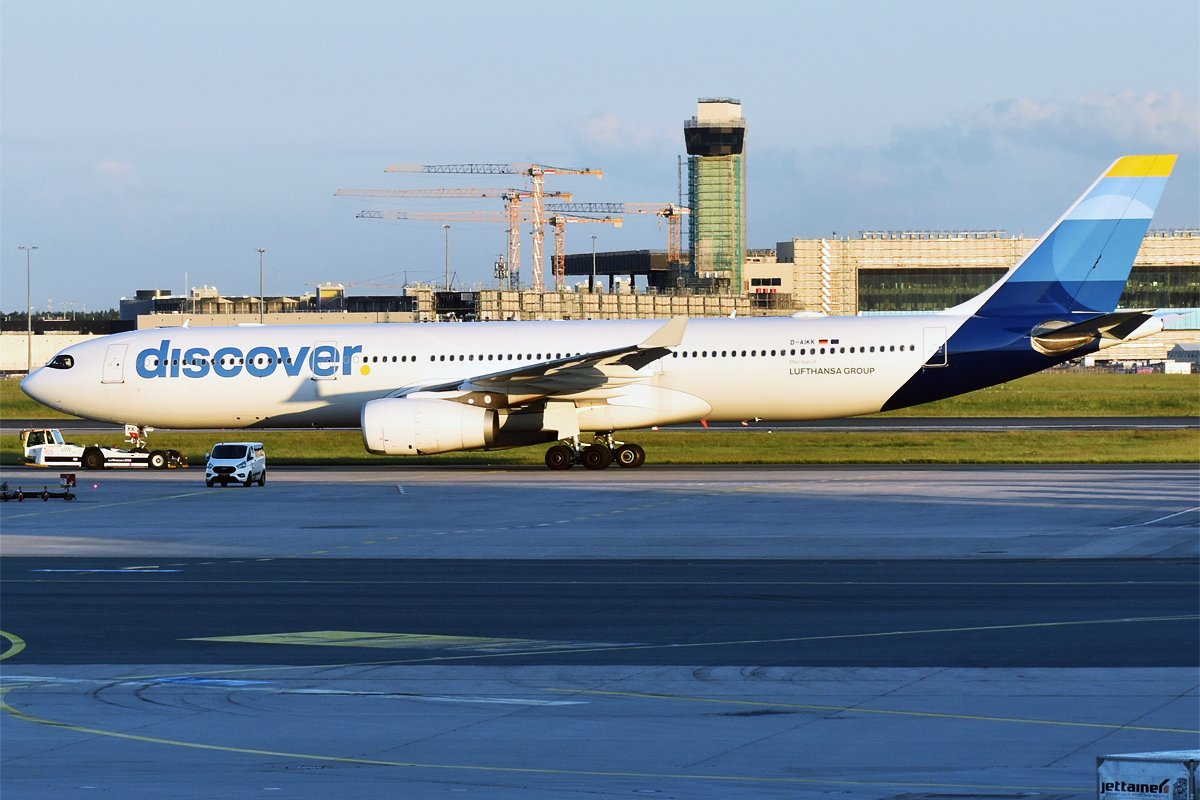 A Discover Airlines Airbus A330-343 photographed at a European airport